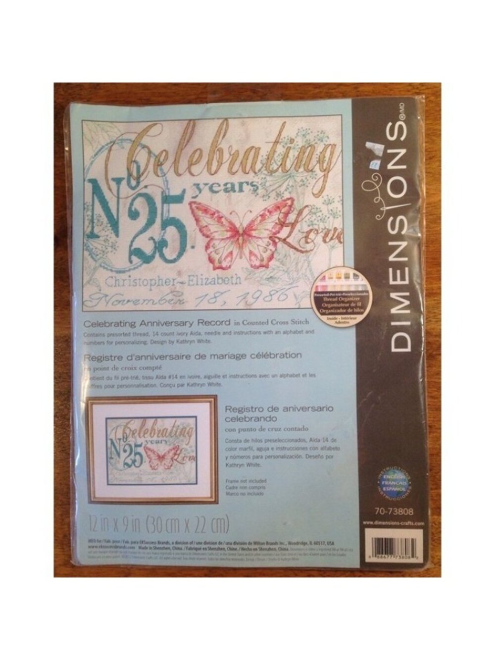 Cross Stitch Kit Dimensions Celebrating Anniversary Record Count Wedding 7073808